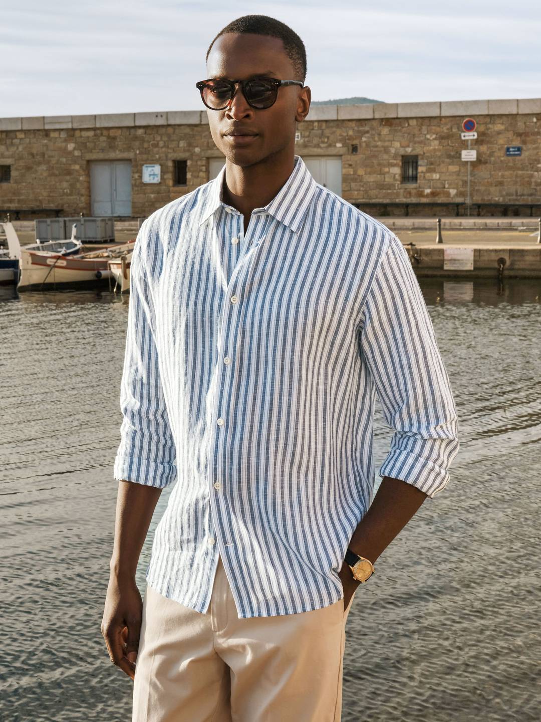 Striped Linen Shirt Casual Fit