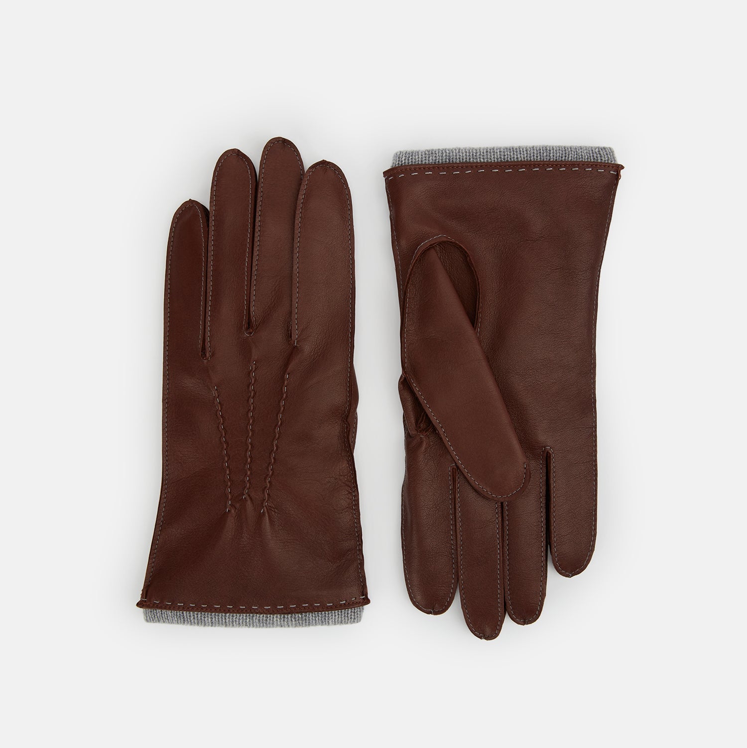Dark Grey Cashmere Lined Hairsheep Leather Gloves