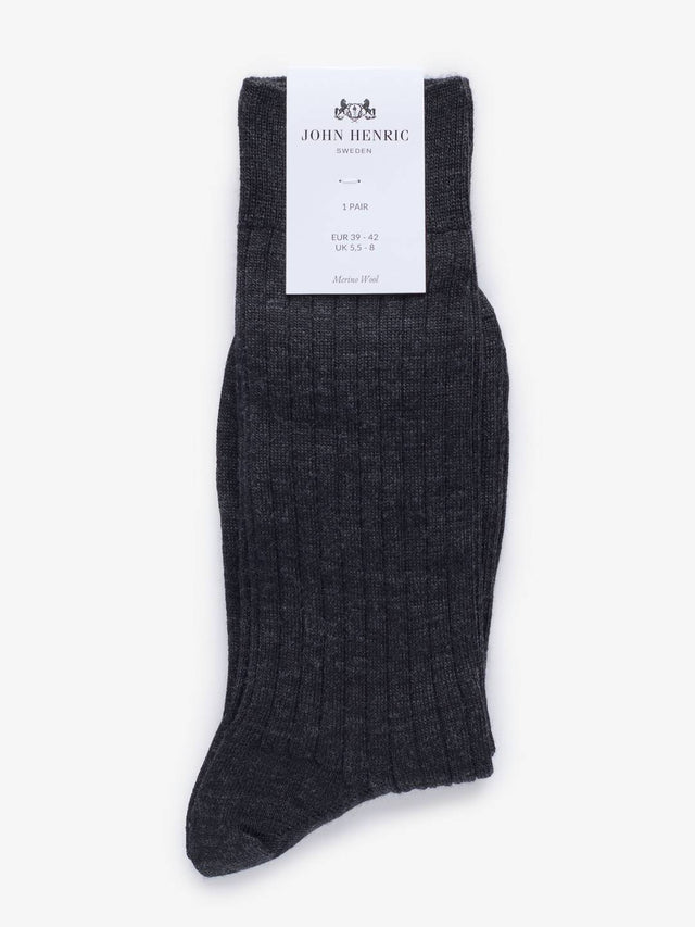 Dark Grey Ribbed Socks
