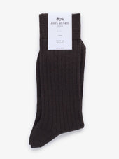 Dark Brown Ribbed Socks