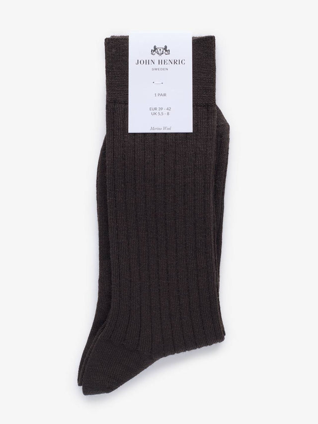Dark Brown Ribbed Socks