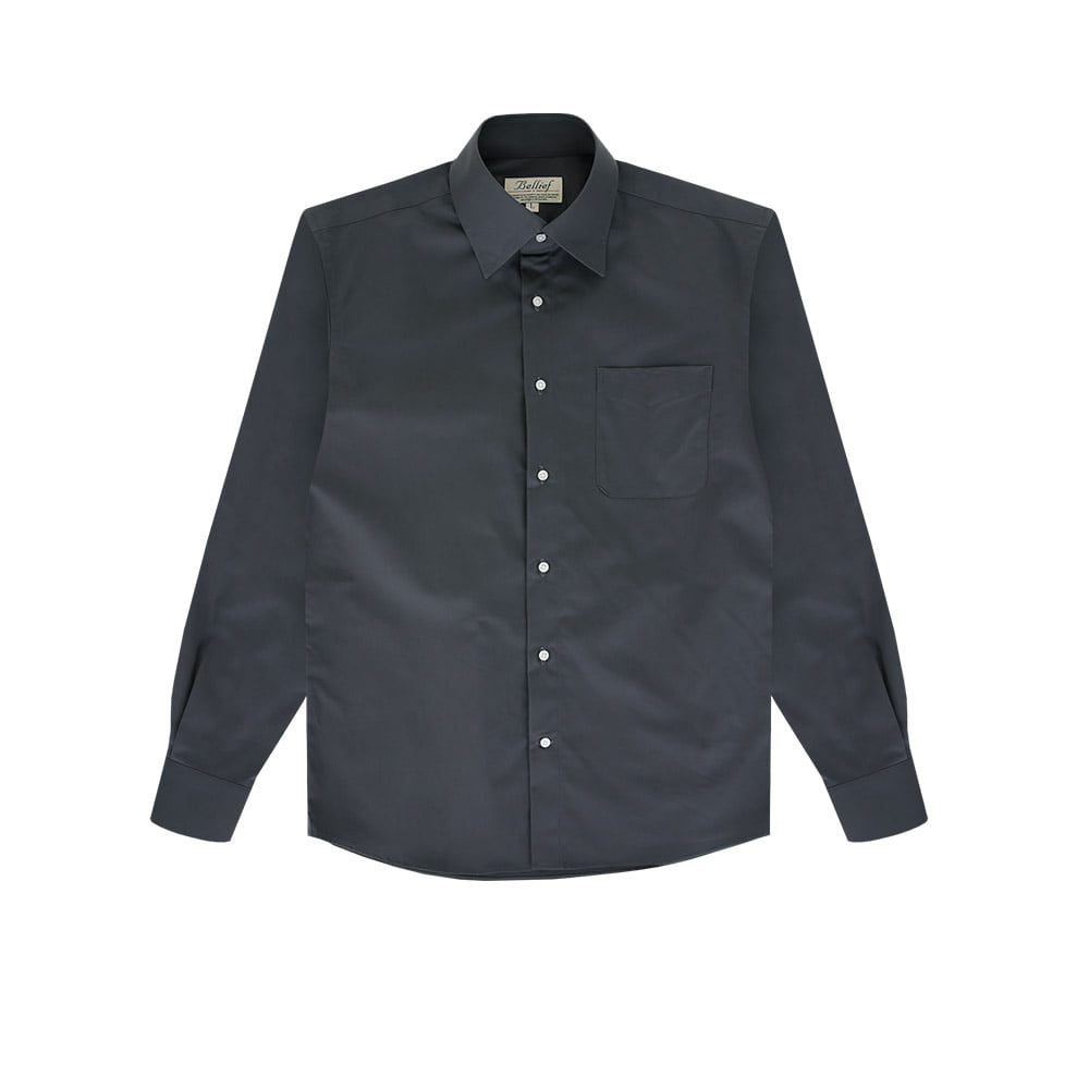 Essential Gaberdine cotton shirts (Charcoal)