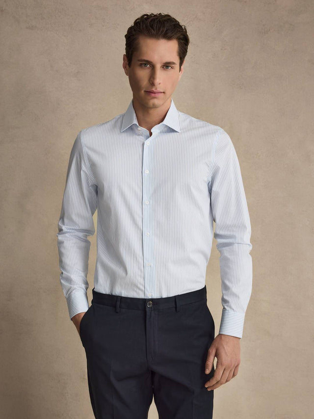 White & Blue Striped Shirt