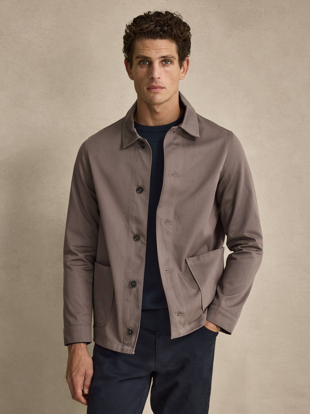 Taupe Overshirt Regular Fit