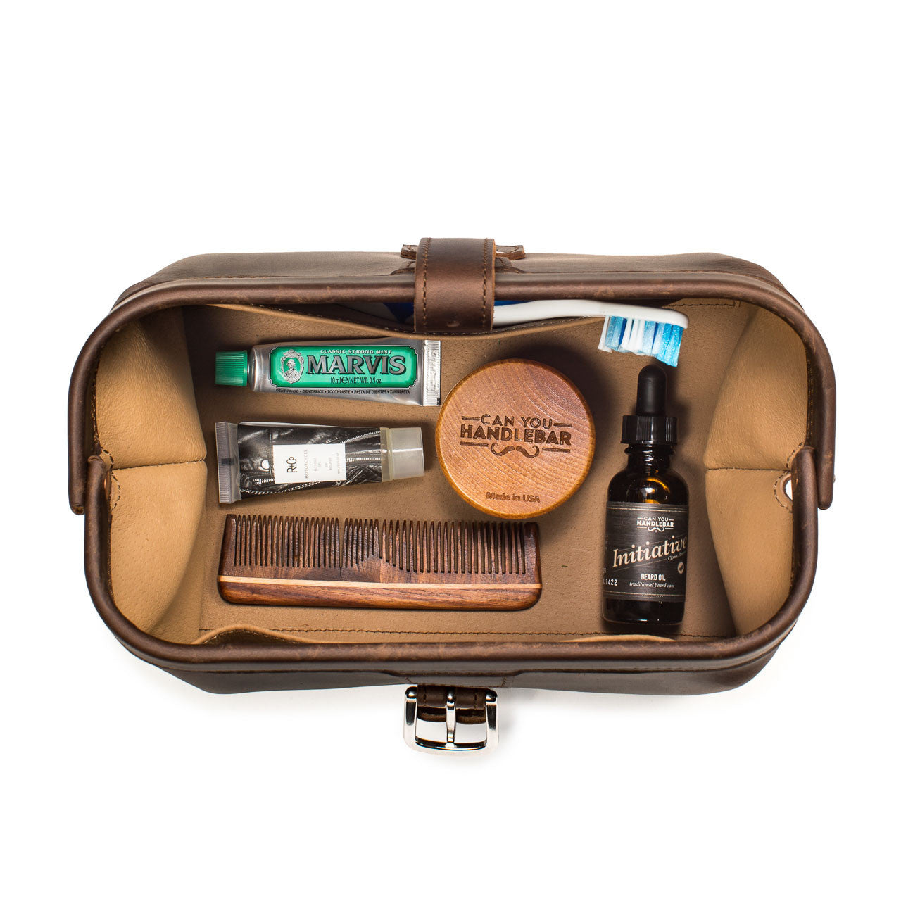 Big Mouth Leather Toiletry Bag