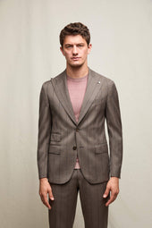 Abito PAUL gessato in lana marrone