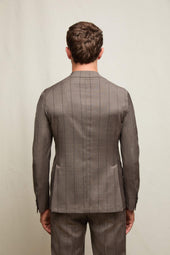 Abito PAUL gessato in lana marrone