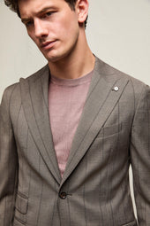 Abito PAUL gessato in lana marrone