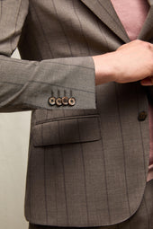 Abito PAUL gessato in lana marrone