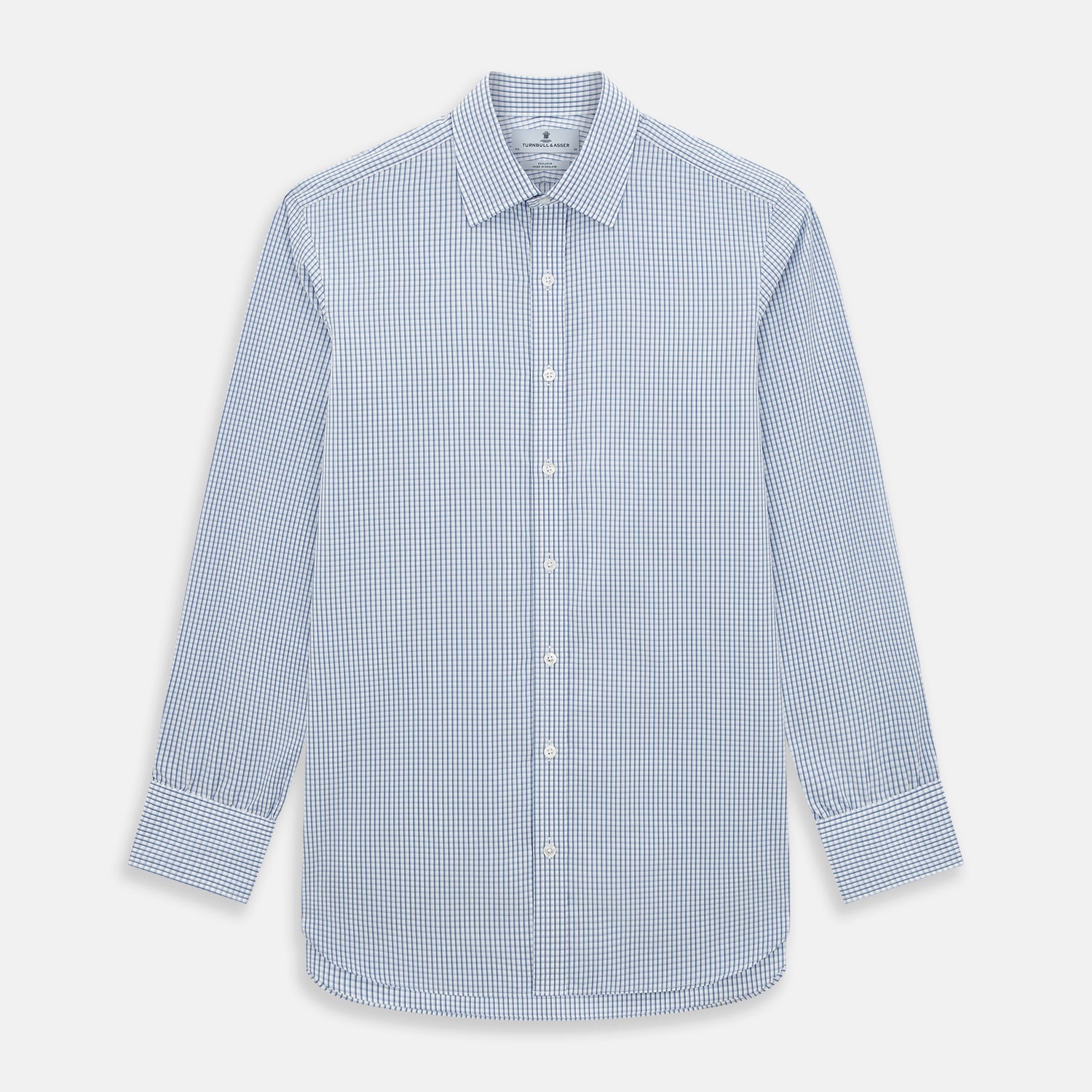Sky Blue Micro Shadow Check Mayfair Shirt