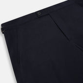 Midnight Blue Wool Henry Trousers