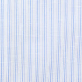Cotton Linen Semi Spread Shirt Light Ticking Stripe