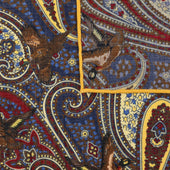 Paisley Motif Wool Silk Pocket Square 40x40cm