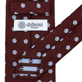 Floral Jacquard Silk Tie Hand Rolled