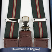 Elastic Barathea Clips Braces Olive