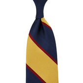 Japanese Repp Stripe Silk Tie - Yellow / Navy