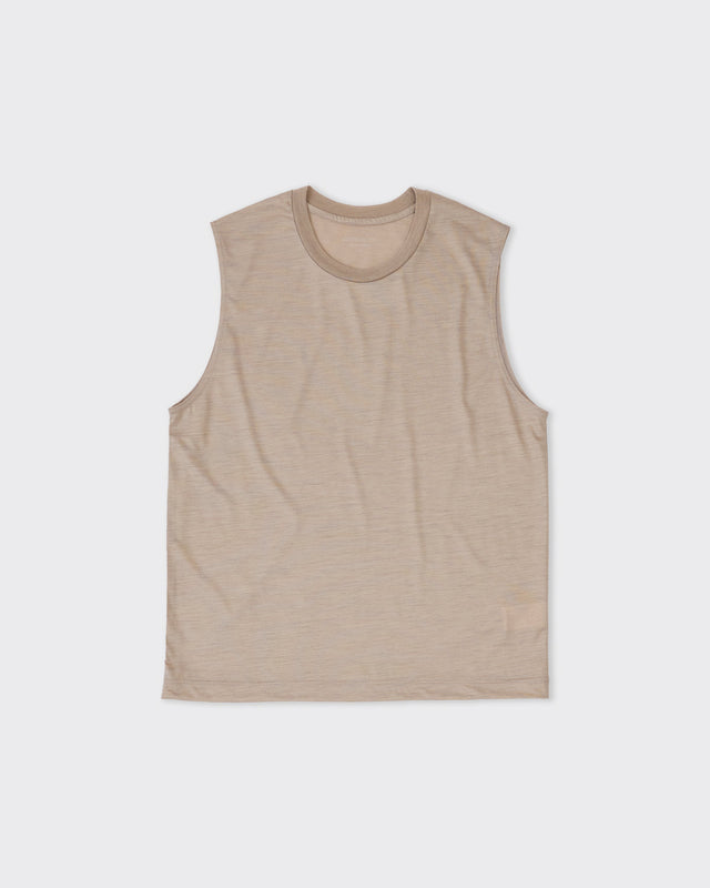 36G Wool Sleeveless Tee, Beige