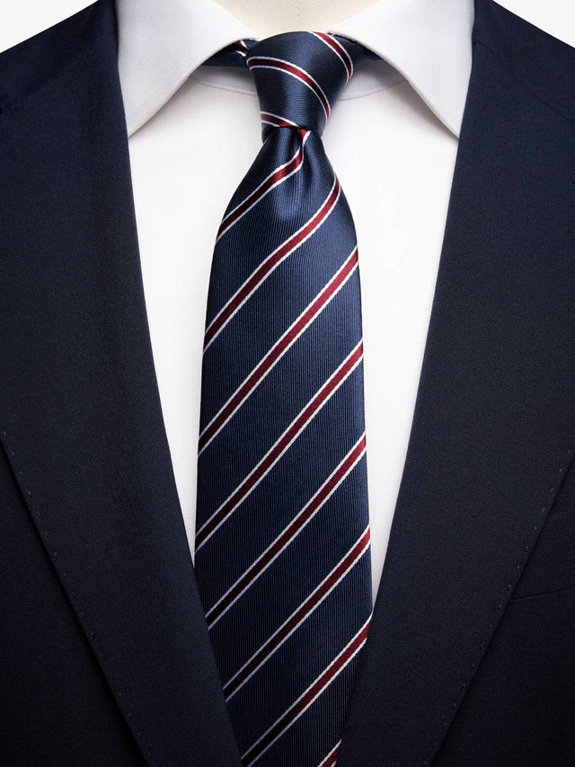 Dark Blue Striped Tie