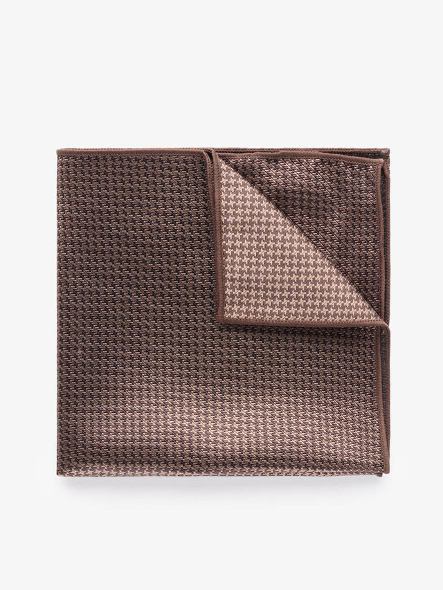 Brown Houndstooth Pocket Square