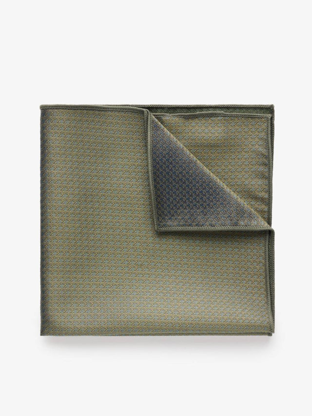 Green Houndstooth Pocket Square