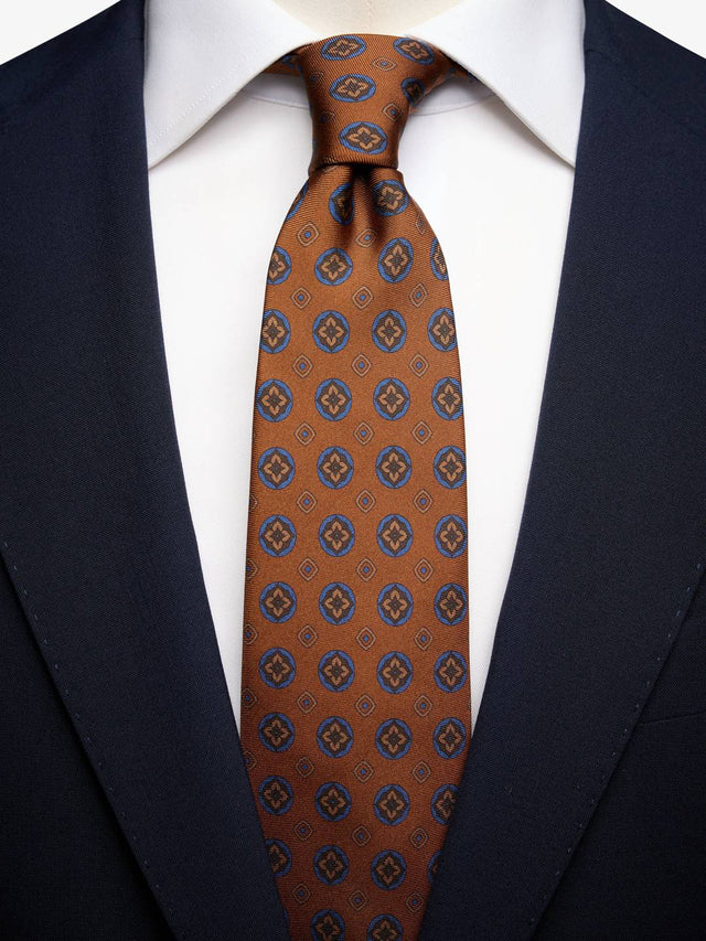 Terracotta Geometric Tie