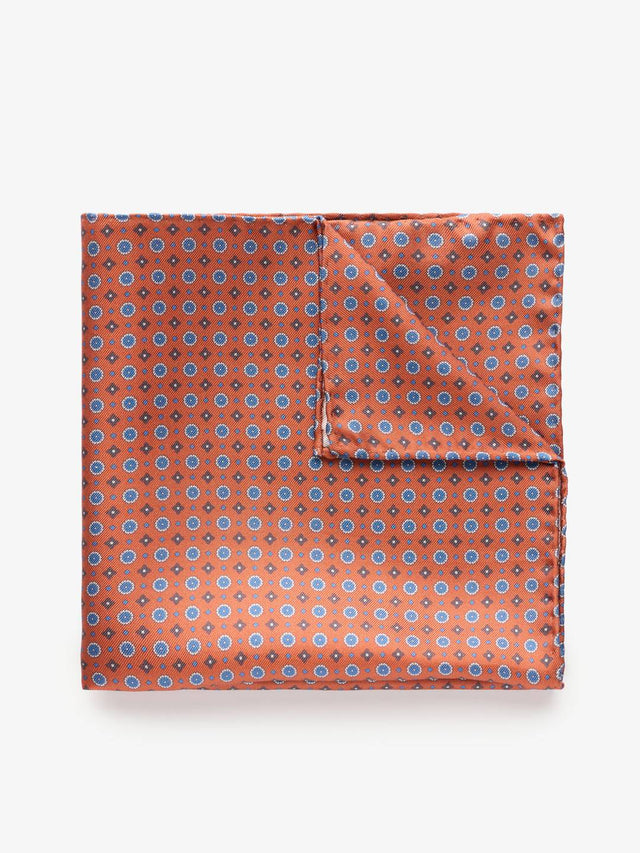 Terracotta Geometric Pocket Square