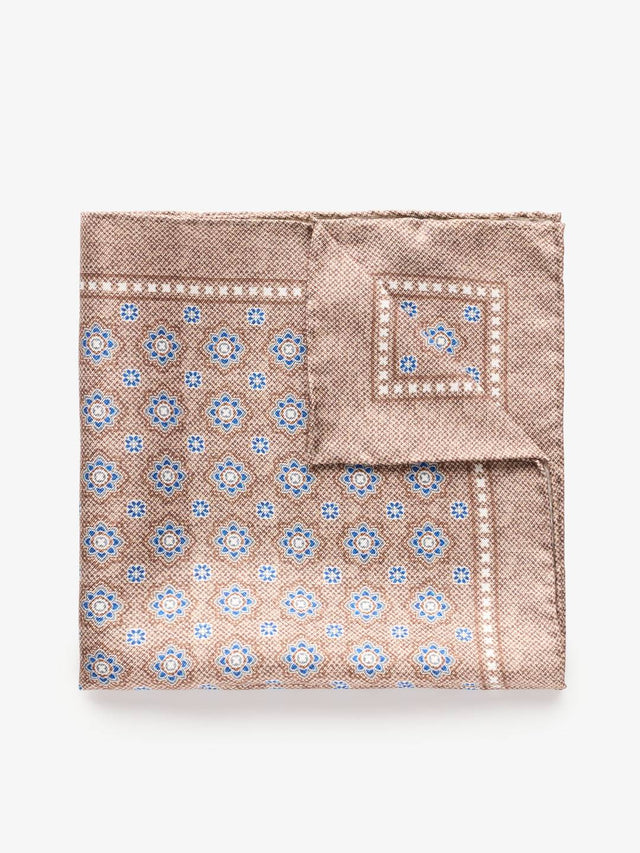 Brown Geometric Pocket Square