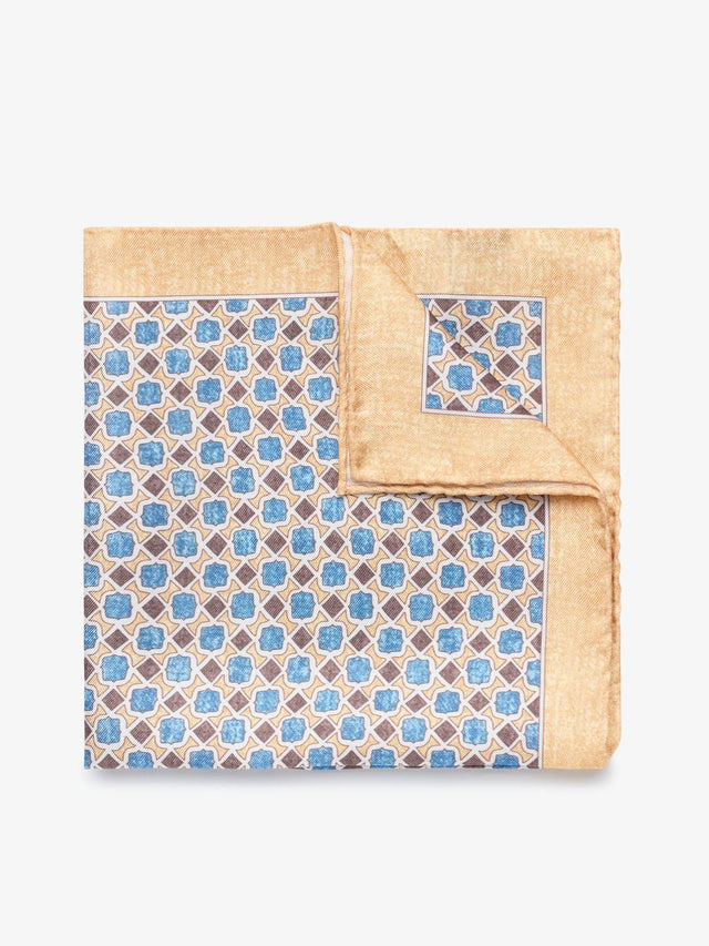 Yellow Geometric Pocket Square