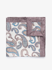 Off White Paisley Pocket Square