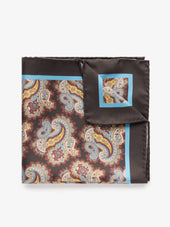 Brown Paisley Pocket Square