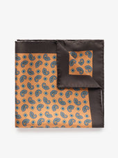 Terracotta Paisley Pocket Square