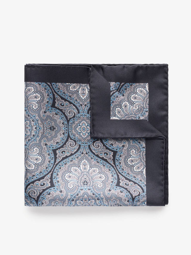 Black Paisley Pocket Square