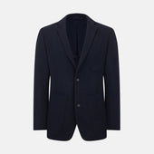 Navy Knitted Oxford Blazer