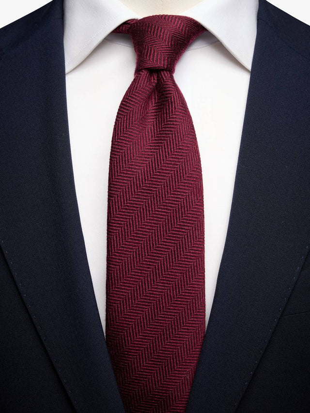 Burgundy Herringbone Tie