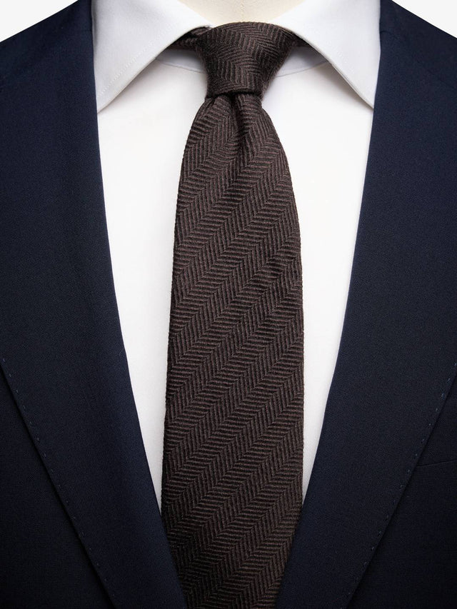 Brown Herringbone Tie