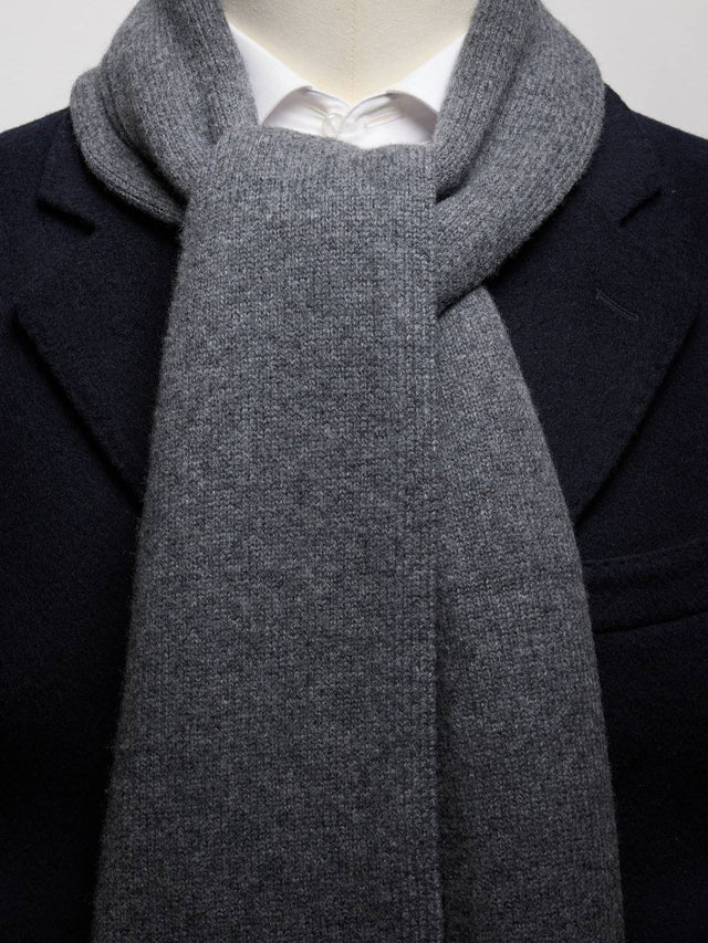 Mid Grey Knitted Scarf