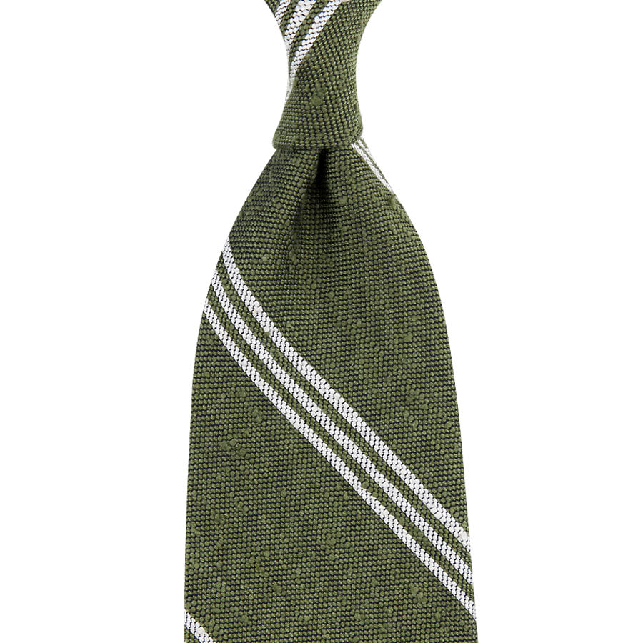 Triple Bar Soft Shantung Silk Tie Hand Rolled