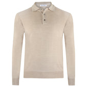 Merino Wool Knitted Polo - Beige