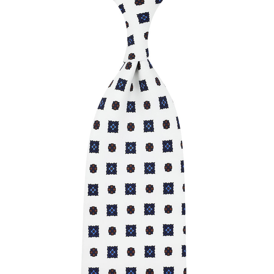 Floral Printed Silk Tie Hand Rolled