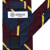 Striped Shantung Silk Tie Navy Burgundy