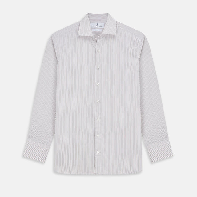 Sandstone Multi Stripe Cotton Tailored Fit Shelton Shirt