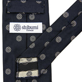 Shibumi Flower Jacquard Silk Tie Hand Rolled