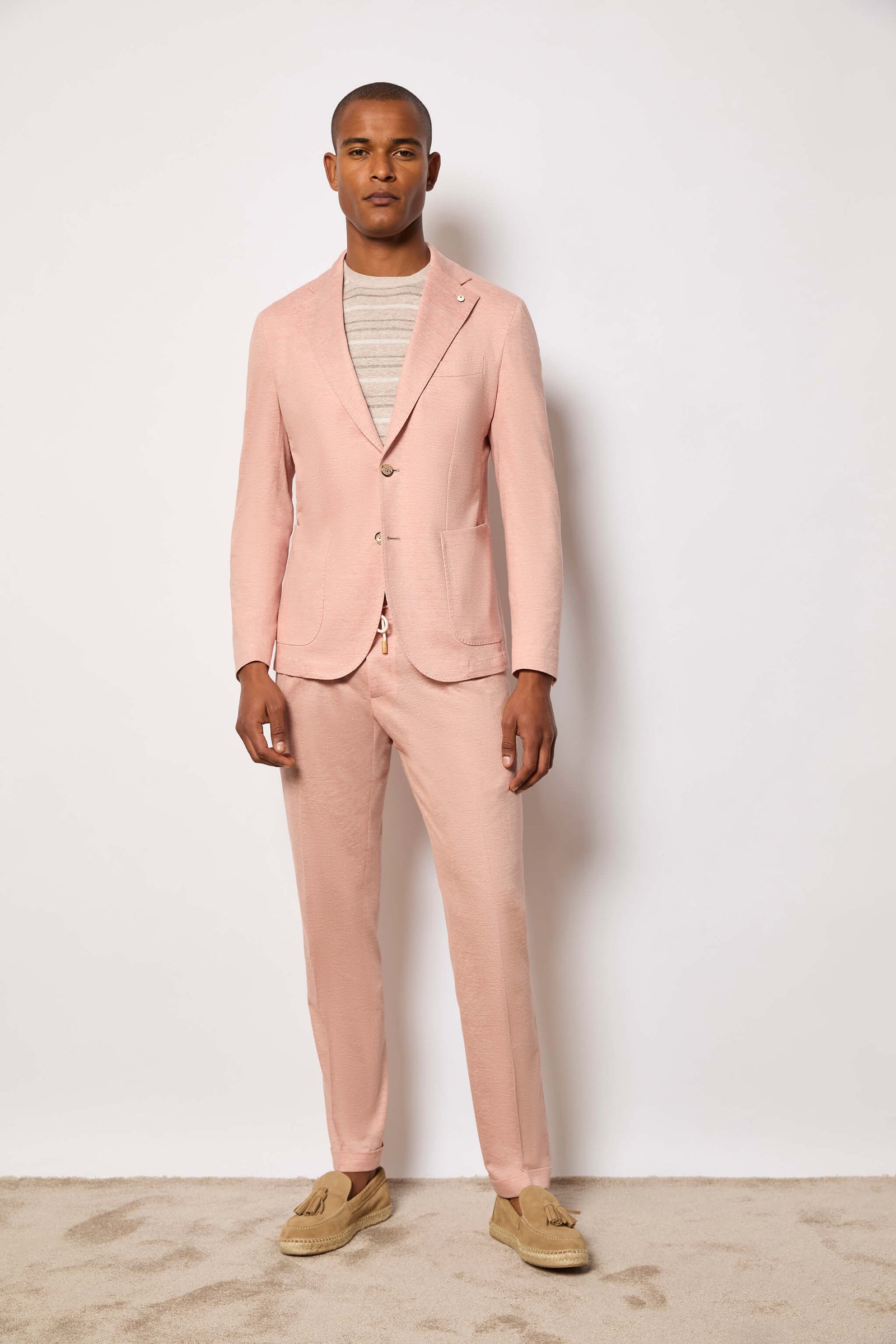 Suit Jack In Jersey Rosa Pastello