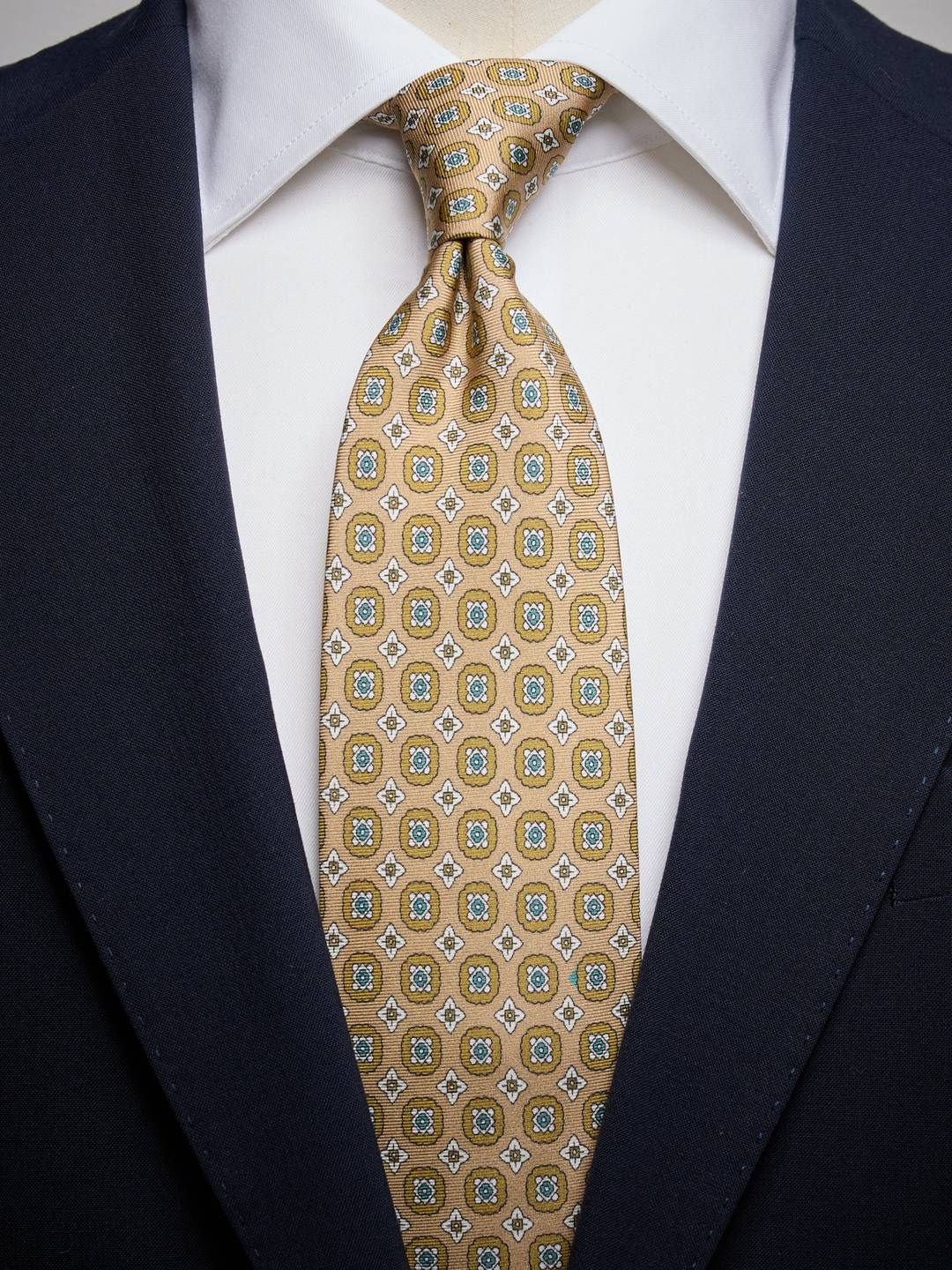Beige Pattern Tie