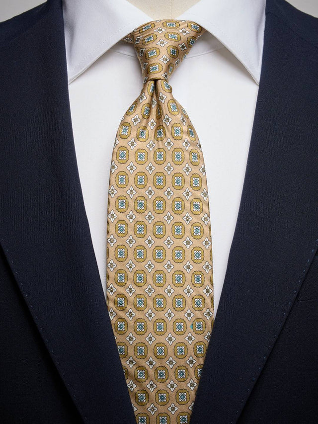 Beige Pattern Tie
