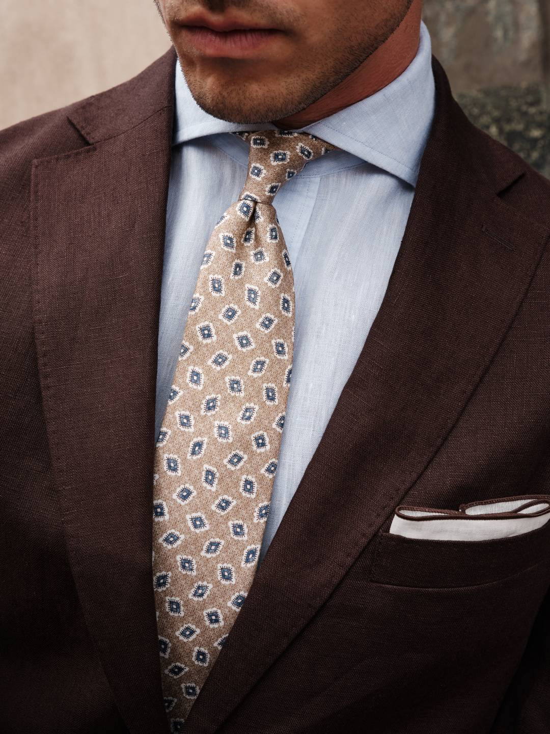 Beige Medallion Tie