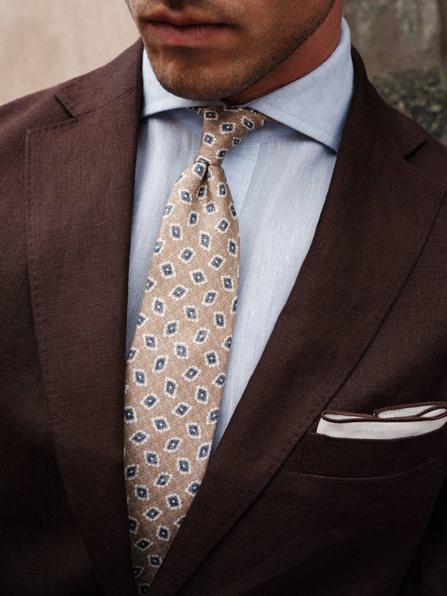 Beige Medallion Tie