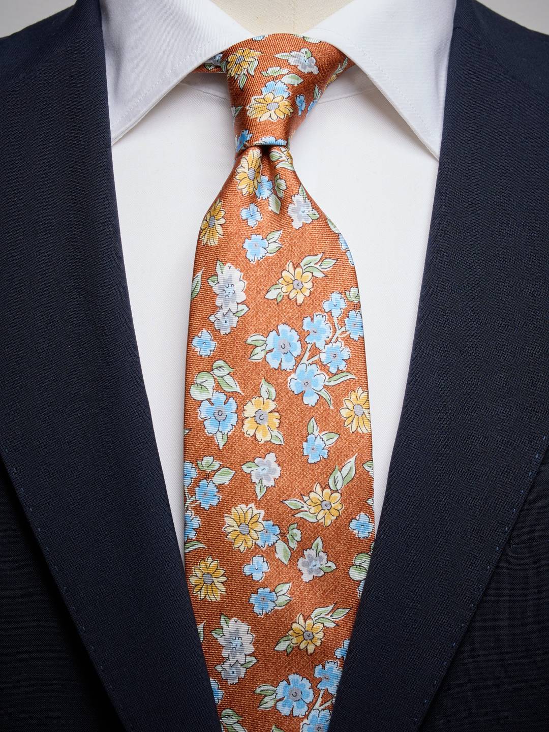 Orange Floral Tie