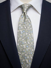 Green Floral Tie Regular Fit