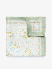 Green Pocket Square Paisley